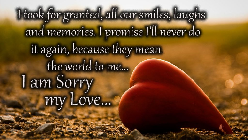 sorry my love message