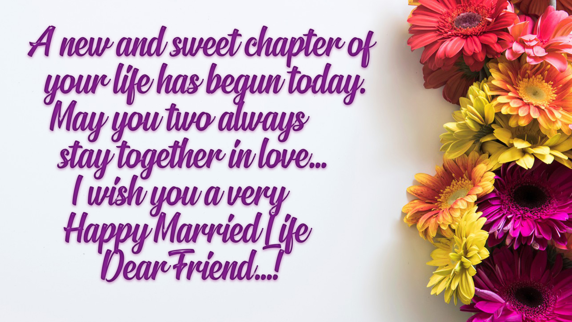 marriage greetings for friend image
