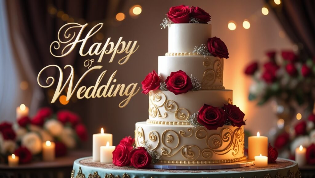 happy wedding greeting card