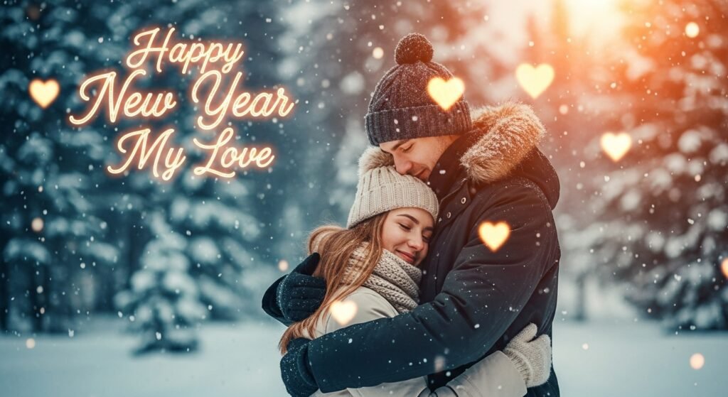 couple wishing new year