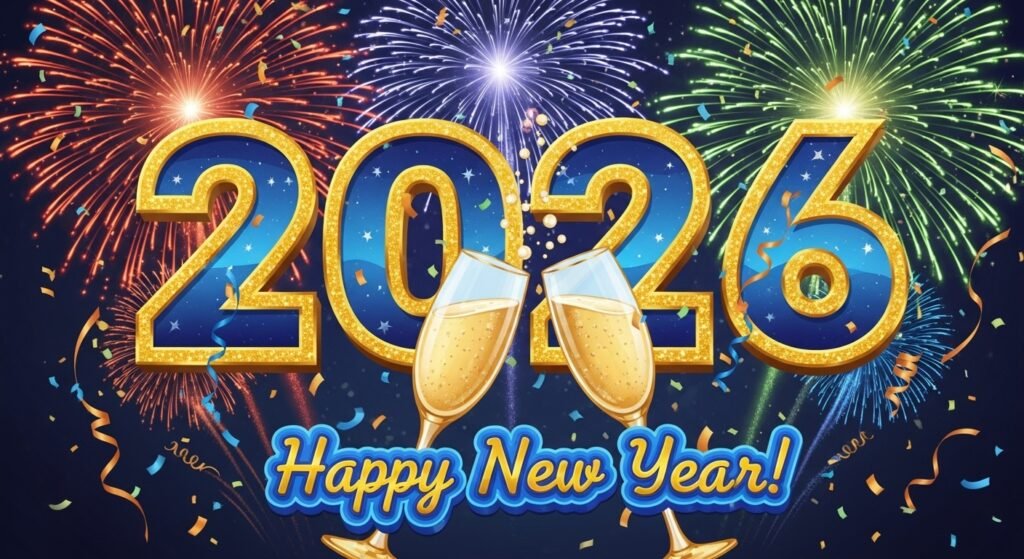 happy new year 2026 colorful image