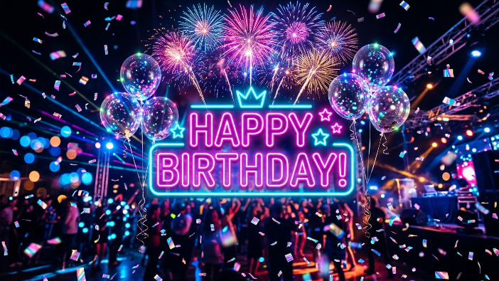 happy birthday neon light